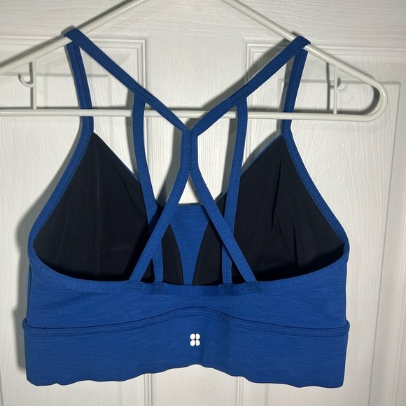 Sweaty Betty Womens Super Sculpt Blue Sports Bra Size Large Athletic Gym Workout - Picture 4 of 9